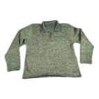 Eddie Bauer Sweater Brown Green Fleece 1/4 Quarter Zip Pocket Adult LARGE
