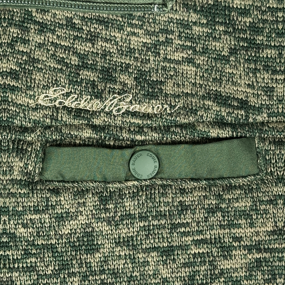 Eddie Bauer Sweater Brown Green Fleece 1/4 Quarter Zip Pocket Adult LARGE-4 Eddie Bauer Sweater Brown Green Fleece 1/4 Quarter Zip Pocket Adult LARGE