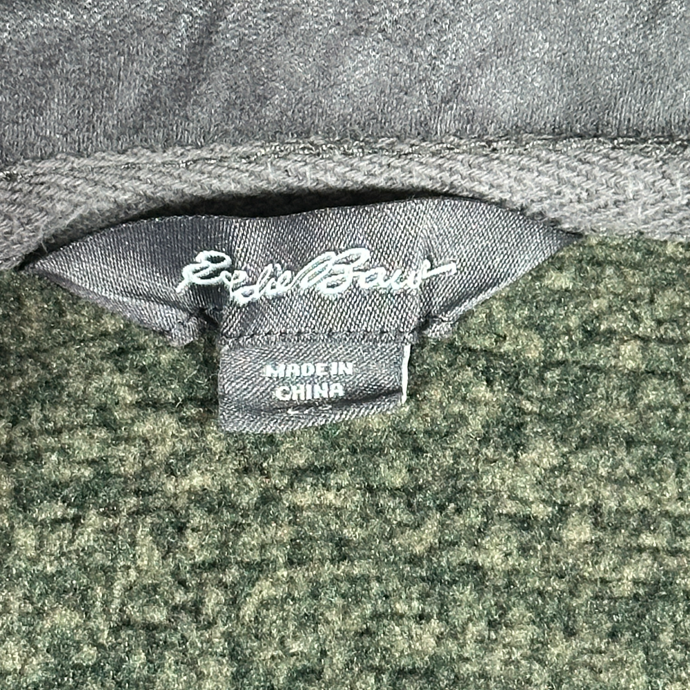Eddie Bauer Sweater Brown Green Fleece 1/4 Quarter Zip Pocket Adult LARGE-5 Eddie Bauer Sweater Brown Green Fleece 1/4 Quarter Zip Pocket Adult LARGE