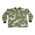 Vintage Woodseye Camouflage Shirt Green Brown Camo Pocket Ringer 90s Adult LARGE