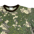 Vintage Woodseye Camouflage Shirt Green Brown Camo Pocket Ringer 90s Adult LARGE