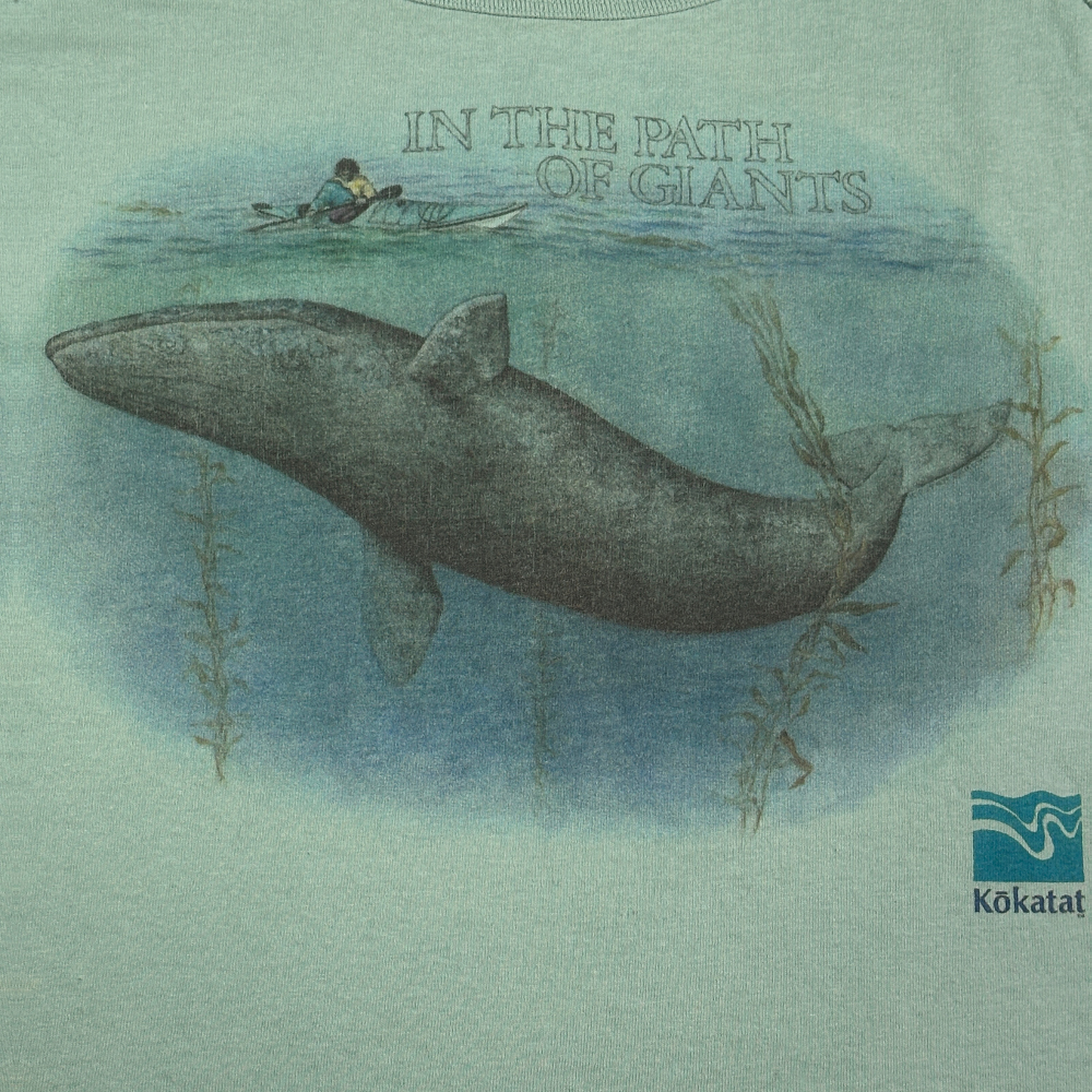 Vintage Whale Shirt Green Tank Top Kokatat Path Of Giants 90s Womens LARGE