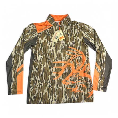 Legendary Whitetails Shirt Brown Orange Mossy Oak Camo Shoal Performance Adult MEDIUM