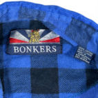 Vintage Corduroy Shirt Adult LARGE Blue Bonkers of London Buffalo Check 90s