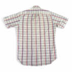 Vintage Manhattan Shirt Adult MEDIUM Brown Blue Plaid Button Down Sport 80s