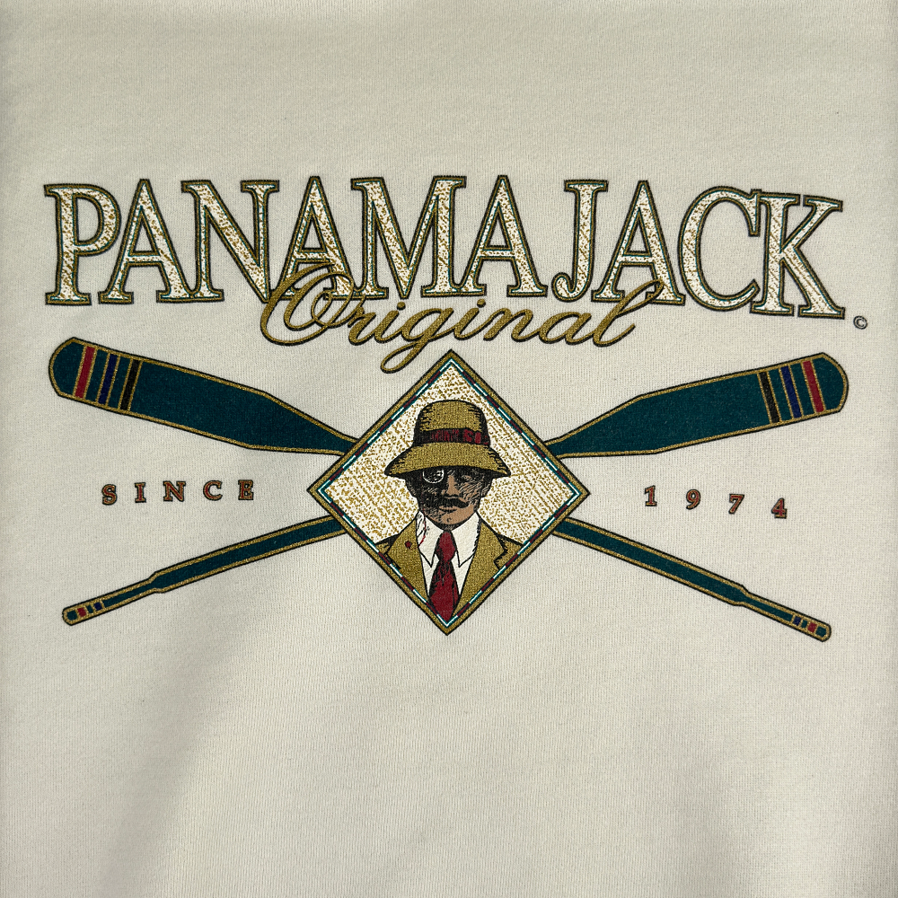 Vintage Panama Jack Sweater Adult EXTRA LARGE Brown Beige Sweatshirt Fleece Double Collar Two Tone 90s