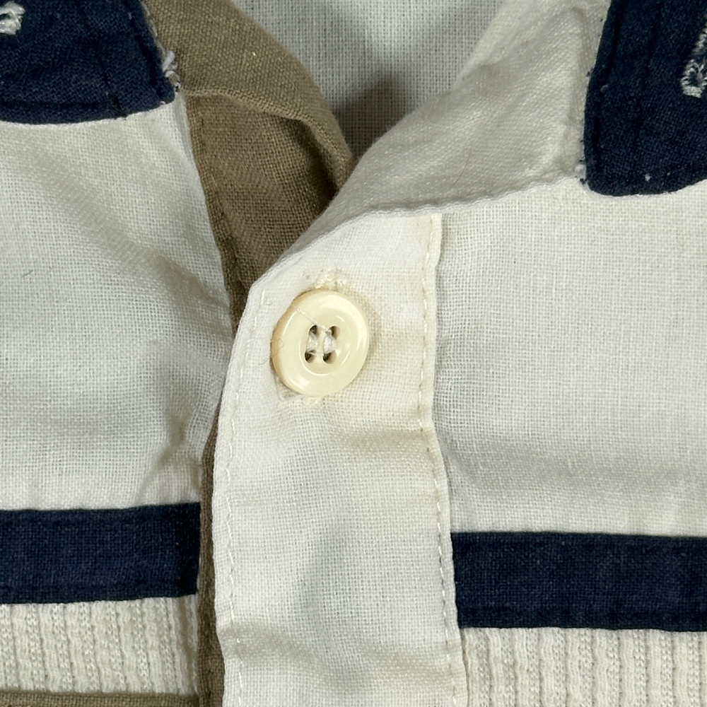 Vintage Colin Spykes Polo Shirt Adult EXTRA LARGE White Brown Blue Banded 90s-5 Vintage Colin Spykes Polo Shirt Adult EXTRA LARGE White Brown Blue Banded 90s