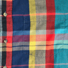 Vintage McGregor Shirt Adult LARGE Red Purple Green Patchwork Plaid Rainbow 80s
