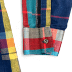 Vintage McGregor Shirt Adult LARGE Red Purple Green Patchwork Plaid Rainbow 80s