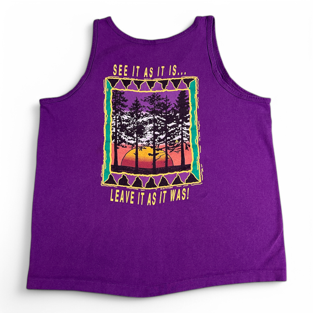 Vintage Utah Shirt Adult LARGE Purple Tank Top USA Respect Nature 90s