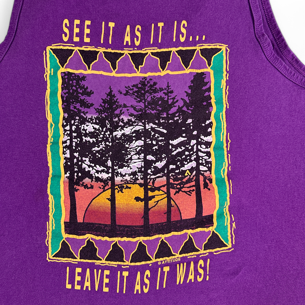 Vintage Utah Shirt Adult LARGE Purple Tank Top USA Respect Nature 90s
