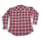Vintage Ely Cattleman Western Shirt Adult LARGE Red Black Plaid Pearl Snap 90s