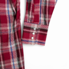 Vintage Ely Cattleman Western Shirt Adult LARGE Red Black Plaid Pearl Snap 90s