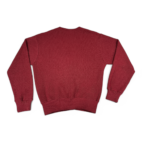 Vintage Campus Cardigan Sweater Adult LARGE Red Pockets Ribbed Banded Grunge 70s