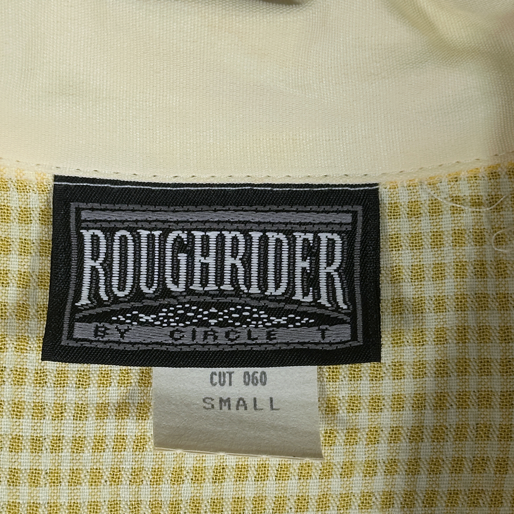 Vintage Rough Rider Western Shirt Womens SMALL Yellow Cowgirl Rodeo Circle T