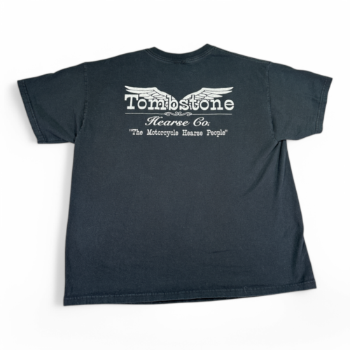 Motorcycle Shirt Tombstone Adult EXTRA LARGE Black Tombstone Hearse Grim Reaper Y2K
