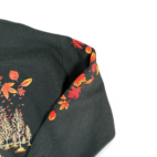 Vintage Autumn Leaves Sweater Adult MEDIUM Black Red Sweatshirt Double Collar 90s