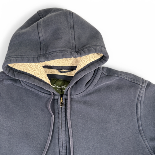Eddie Bauer Sweater Adult EXTRA LARGE Blue Hoodie Zip Sherpa Lined Heavyweight