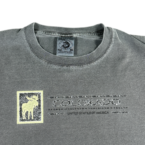 Vintage Colorado Shirt Adult EXTRA LARGE Gray Moose Fade Outdoor 90s