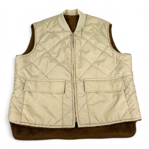 Vintage Hunting Vest Adult LARGE Brown Panhandle Slim Western Sherpa Reversible 70s