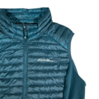 Eddie Bauer Vest First Ascent Womens MEDIUM Green Puffer Goose Down Pertex 800
