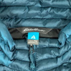 Eddie Bauer Vest First Ascent Womens MEDIUM Green Puffer Goose Down Pertex 800