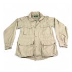 Vintage Izod Jacket Adult MEDIUM Brown Safari Field Mesh Outdoor Hooded 90s