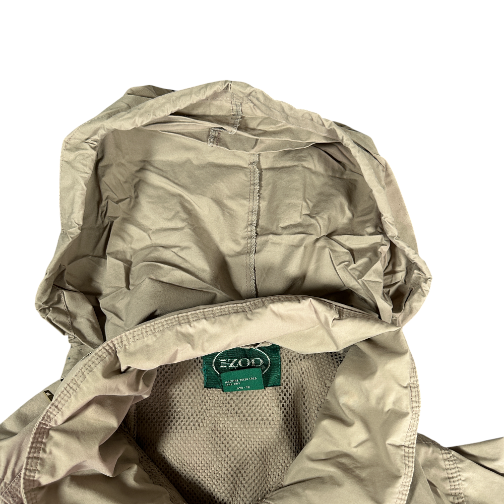 Vintage Izod Jacket Adult MEDIUM Brown Safari Field Mesh Outdoor Hooded 90s-7 Vintage Izod Jacket Adult MEDIUM Brown Safari Field Mesh Outdoor Hooded 90s