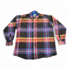 Cinch Western Shirt Adult EXTRA LARGE Black Yellow Blue Plaid Rodeo Cowboy Work