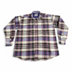 Cinch Western Shirt Adult EXTRA LARGE Purple White Plaid Rodeo Cowboy Work
