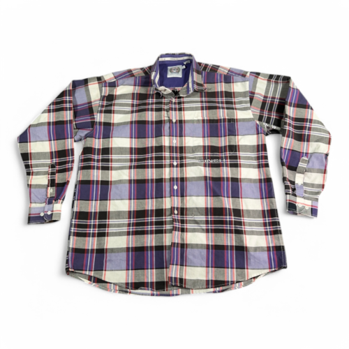 Cinch Western Shirt Adult EXTRA LARGE Purple White Plaid Rodeo Cowboy Work