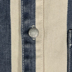 Zara Shirt Adult SMALL Blue White Striped Denim Jean Graffiti Dance Days Away