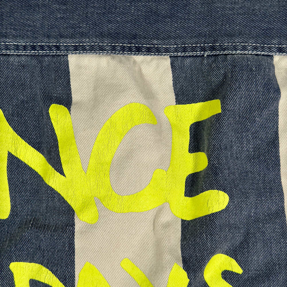 Zara Shirt Adult SMALL Blue White Striped Denim Jean Graffiti Dance Days Away-7 Zara Shirt Adult SMALL Blue White Striped Denim Jean Graffiti Dance Days Away