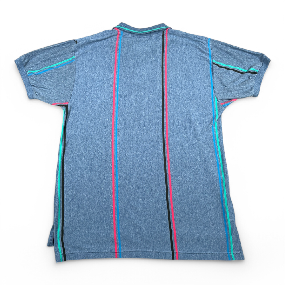 Vintage Knights of Round Table Polo Shirt Adult MEDIUM Blue Green Pink Striped 90s-3 Vintage Knights of Round Table Polo Shirt Adult MEDIUM Blue Green Pink Striped 90s