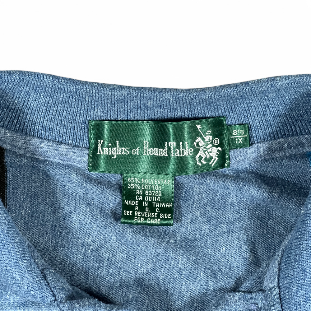 Vintage Knights of Round Table Polo Shirt Adult MEDIUM Blue Green Pink Striped 90s-5 Vintage Knights of Round Table Polo Shirt Adult MEDIUM Blue Green Pink Striped 90s
