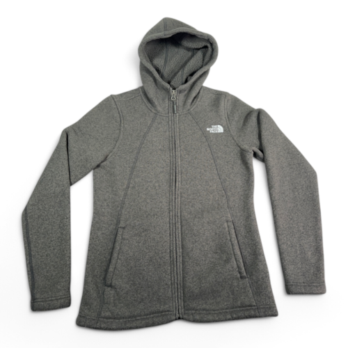 North Face Sweater Womens SMALL Gray Crescent Fleece Hoodie Jacket Gorpcore