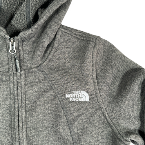 North Face Sweater Womens SMALL Gray Crescent Fleece Hoodie Jacket Gorpcore
