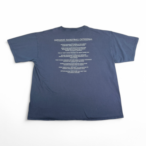Butler University Shirt Adult 2XL Blue Hinkle Fieldhouse Indiana Basketball Cathedral Y2K