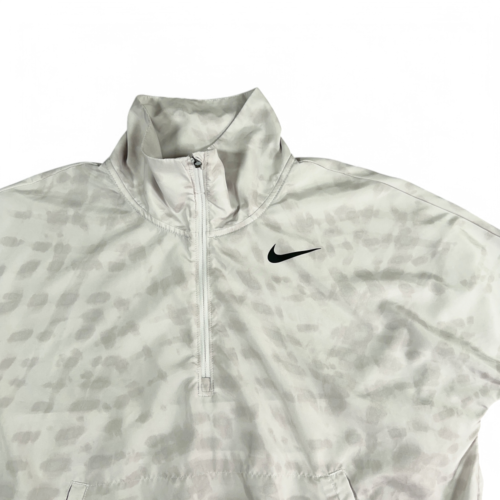 Nike Running Pullover Womens LARGE White Pullover Quarter Zip Brush Texture