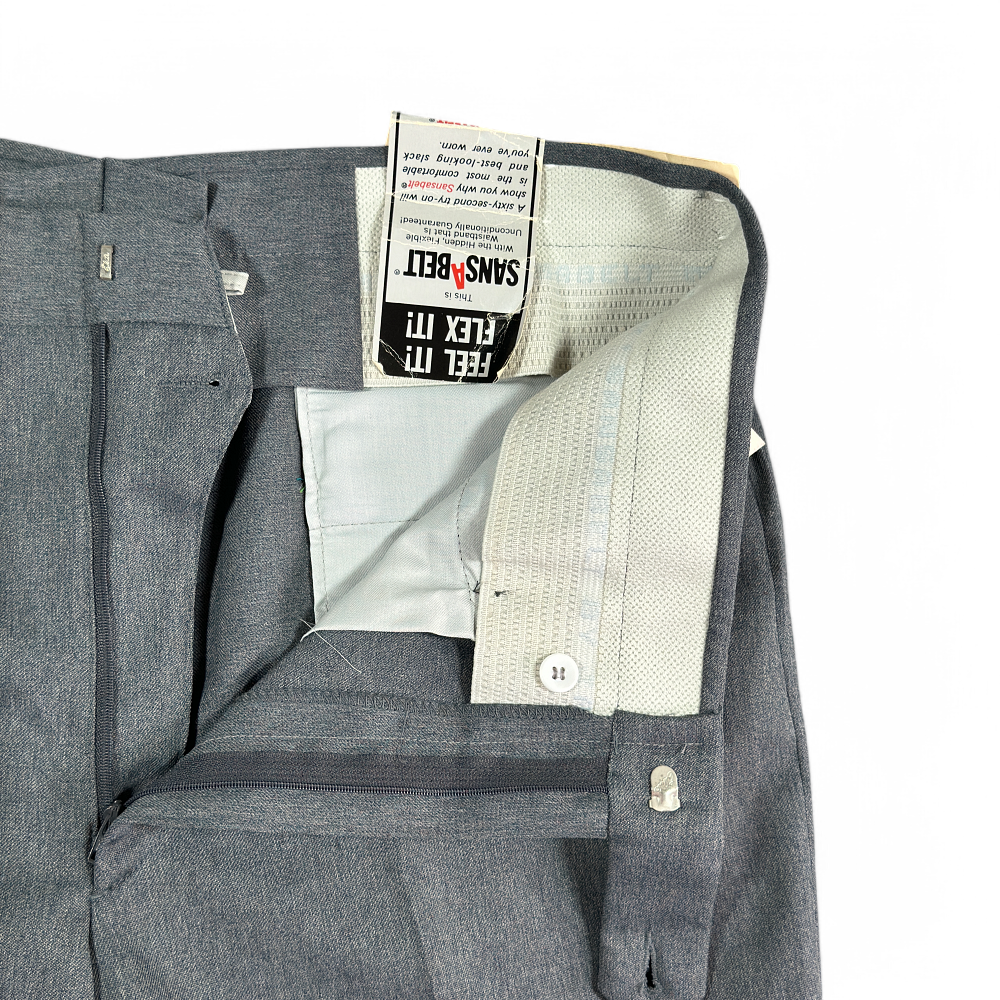 Vintage Sansabelt Pants Mens 36x32 Gray Jaymar Ruby Dress Slacks 70s Tags