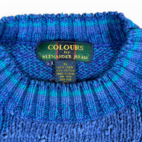 Vintage Colours by Alexander Julian Sweater Adult EXTRA LARGE Blue Argyle Linen
