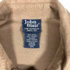 Vintage John Blair Polo Shirt Adult LARGE Brown Banded Pockets Long Sleeve 90s
