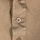 Vintage John Blair Polo Shirt Adult LARGE Brown Banded Pockets Long Sleeve 90s