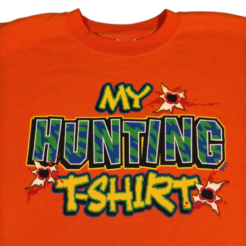 Vintage Hunting Shirt Adult EXTRA LARGE Orange Funny Quote Humor Y2K