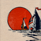 Vintage Keuka Lake Shirt Adult MEDIUM Pink Sailboat Sunset Graphic Nautical 80s