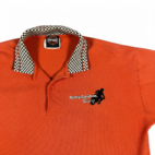 Vintage Harley Davidson Polo Shirt Adult MEDIUM Orange Racing Checkered 90s