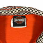 Vintage Harley Davidson Polo Shirt Adult MEDIUM Orange Racing Checkered 90s