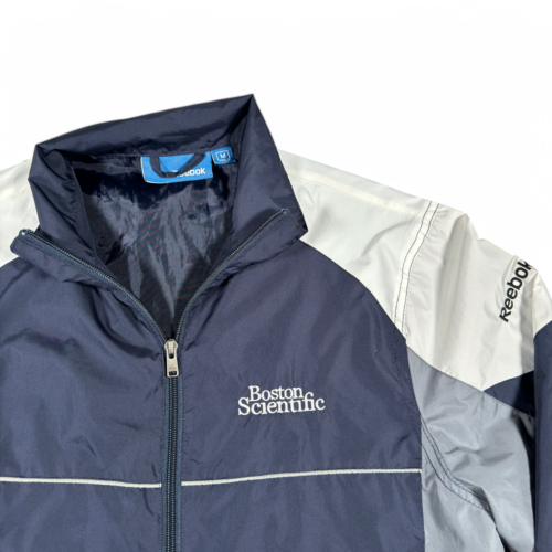 Boston Scientific Jacket Adult MEDIUM Blue Gray Reebok Colorblock Windbreaker