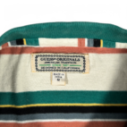Guess Shirt Adult MEDIUM White Green Stripes Retro Ringer Originals