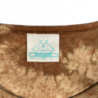 Vintage Native American Shirt Womens LARGE Brown Tie Dye Turquoise Jewelry 90s